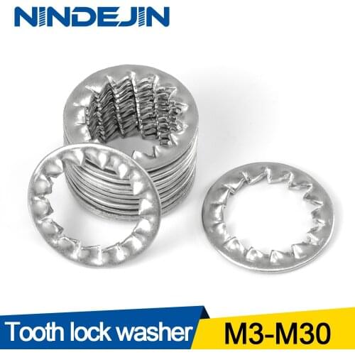 NINDEJIN 5-50pcs internal tooth lock washers 304 stainless steel m3 m4 m5 m6 m8 m10 m12 m14 m16 m20 m22 star lock washer DIN6797