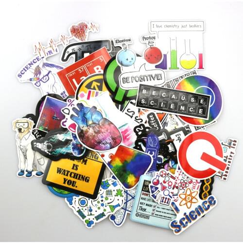 TD ZW 51Pcs Science Chemistry Lab Stickers For Waterproof Decal Laptop Motorcycle Luggage Snowboard Car Sticker Pegatina