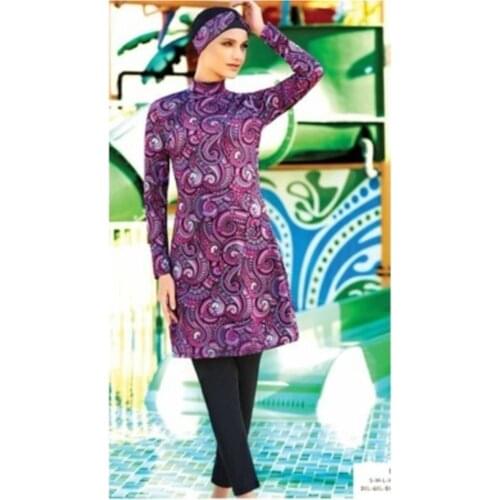 Tesmay 0234 Fuchsia Full Off Hijab Swimwear Turkish' Muslim Swimsuit Burkinis Modest Clothing Islamic Long Sleeves Hijab Full Cov