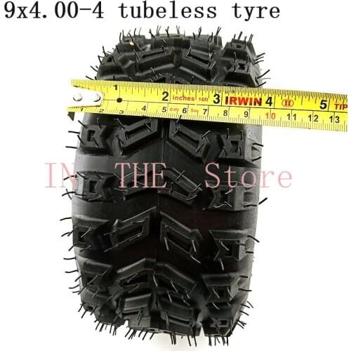 9X4.00-4 Vacuum tires 9*4.00-4 tubeless tyre wheel for Turf Rider Tread Tubeless Lawnmower Golf Go Cart ATV Pocket Bike Go Kart