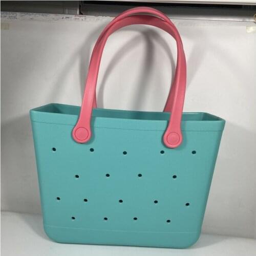 High quality wholesale new simple fashion square single shoulder EVA beach bag womens hollow out shoulder bag