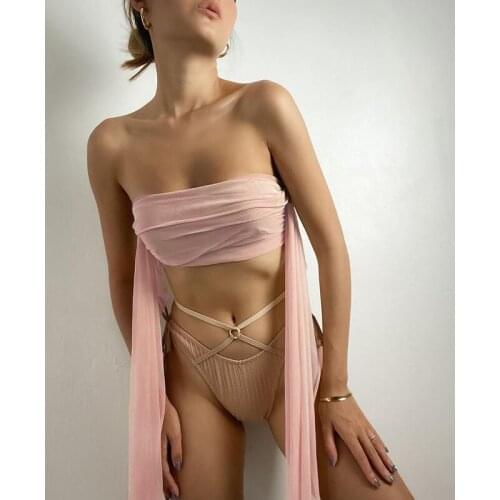 Womens Cross Wrap Tube Top Sexy Dress Sleeveless Solid Color Bow Tie Pleated Blouse Womens T-shirt Summer Y2k T-shirt