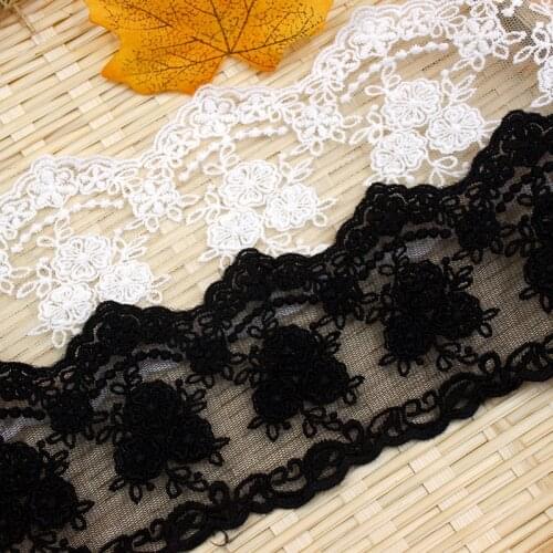 1Yards Embroidery Lace Fabric Trim Wedding Guipure 7.5cm Lace Ribbon Sewing Accessories Trimmings Craft Supplies dentelle QZ13