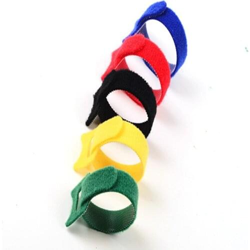 100pcs 5 Colors can choose Magic tape wiring harness/Magic cable tie/ Tie cord Computer cable Earphone Winder Cable ties