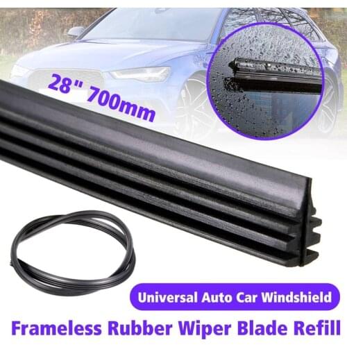 2 PCS 28" 700mm Car Rubber Frameless Windshield Wash Wiper Blade Universal Cut To Size Car Accessories for boneless wipers