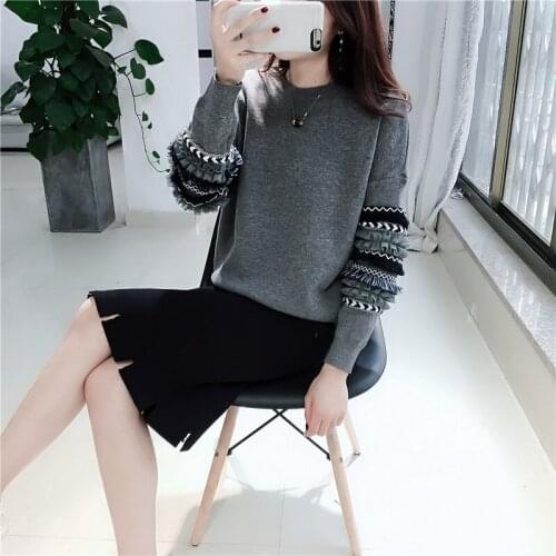 Blusas De Inverno Feminina Small Fresh Sweater Woman Wire Dress Clothing Pattern Korean Sleeve Unlined Upper Garment Rendering