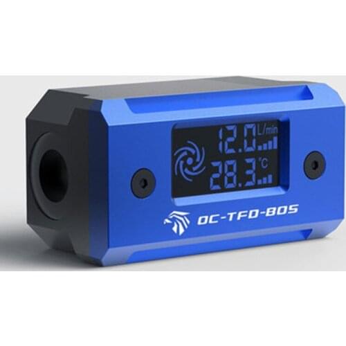 OCOCOO Color Digital Flow Thermometer Water Cooling Computer Cooling System Real Time Monitoring Pump CPU Indicator Accessories