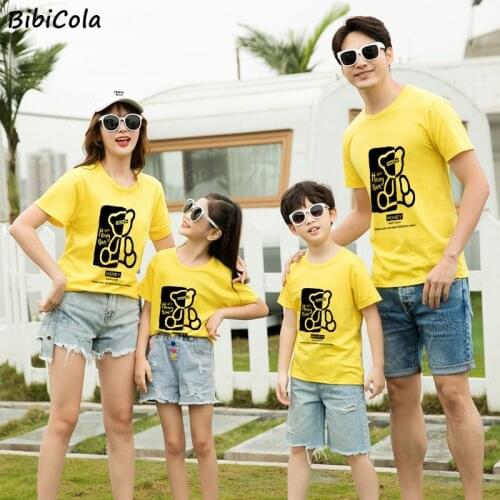 Tees Childrens Summer Short-sleeved Top Mouse Print T-shirt Casual Short Sleeve Baby Girls Tops Summer Family Matching Clothes