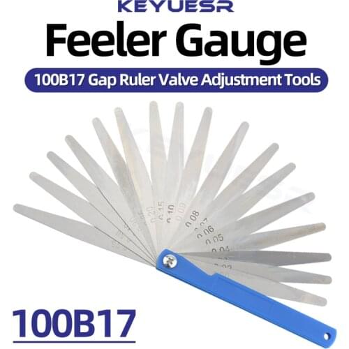 100B17 Feeler Gauge Metric Thickness Set Spark Plug Gauge Slit Meter Pneumatic Pressure Gauge Valve Adjustment Tools Gap Ruler