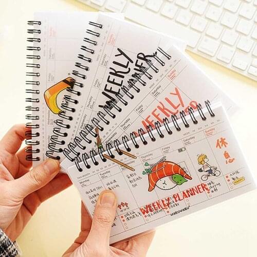 Kawaii Week Plan Memo Book Weekly Daily Planner Sushi Notebook Agenda Organizer Stationery School Supplies Style Random