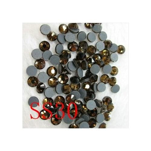 Smoked topaz ss30 288pcs DMC Hot Fix rhinestone s garment clothing shoes hot fix crystal strass rhinestone beads