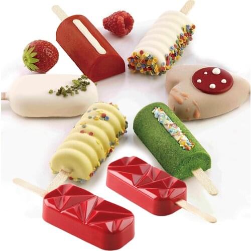 Meibum Silicone Ice Cream Moulds Summer Dessert Tools Popsicle Molds Matching Set Juice Milk Cube Tray 50pcs Wooden Sticks
