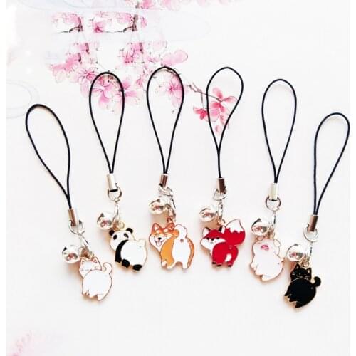 Cute Korean Panda Cat Smart Phone Strap Lanyards for iPhone/Samsung/Xiaomi/Huawei Mobile Phone Strap Hang Rope Girls Phone Charm