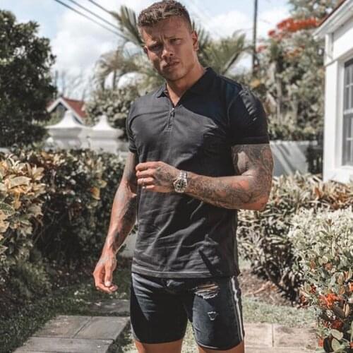 Mens Polo Shirt Brands Clothing Short Sleeve Summer Gym Fitness Man Solid Cotton Poloshirt Men Plus Size Polo Shirts