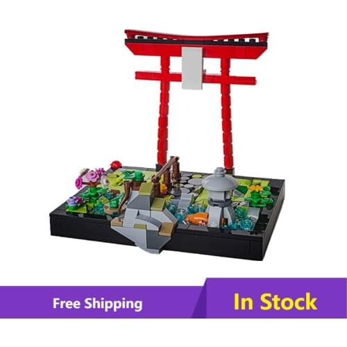 MOC Warm Home Japanese Garden Building Blocks Kit Flower Park Bricks Idea Scene Assemble Model Toys For Children Birthday Gifts