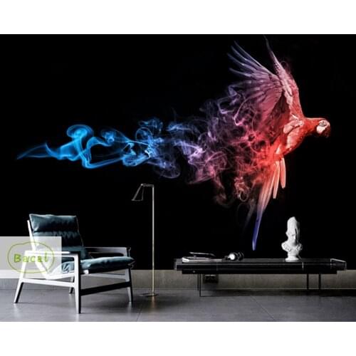 Bacal Custom Photo Wallpaper Modern 3D Wall Mural Abstract Red Smoke Fog Art Design Bedroom Office Living Room Wall Paper 5D