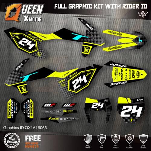QUEEN X MOTOR Custom Team Graphics Decals Stickers Kit For KTM 2016 2017 2018 SX SXF , 2017 2018 2019 EXC XC-W EXC-F 063