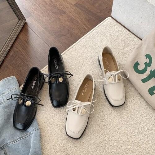 Womens Shoes Flats Shoes PU Leather Bowknot Loafers Women Casual Flats Platform Shoes Fashion New British Style Female Sneakers