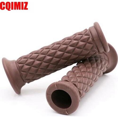 Universal 7/8'' 22MM Vintage Rubber Motorcycle Handle Grips Cafe Racer Motorbike Handlebar Grips 3 Colors Available