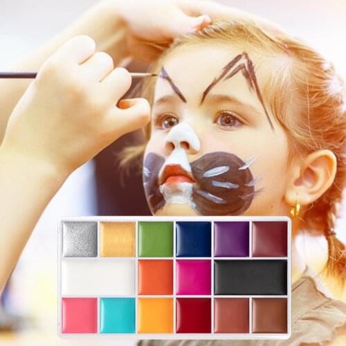 16 Color Face Body Paint Oil Halloween Non Toxic Makeup Palette Non Toxic Safe Water Paint Oil Christmas Halloween Party Tools