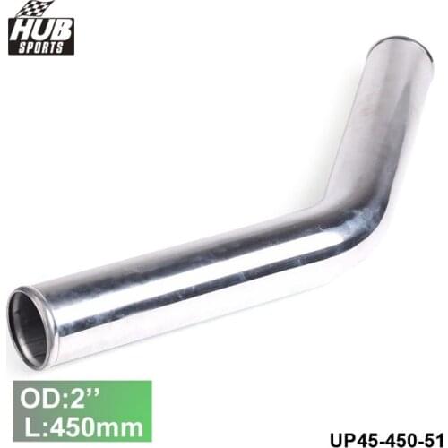 2pcs/unit 51mm 2"OD Out/Inlet Aluminum 45' Turbo/Intake/Intercooler Elbow Piping L:450mm For TOYOTA SUPRA MK3 86-92 UP45-450-51
