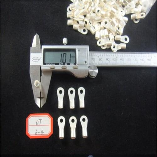 20pcs brass round bare end cold pressed O-type terminal wire nose thickness 1mm OT6-4 OT6-5 OT6-6 OT6-8 OT6-10