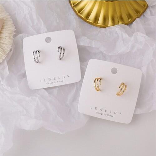 2021 New Korean Vintage Geometric Small C Shape Hoop Earrings For Women Fashion Jewelry Party Gift Oorbellen Brincos