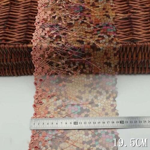 29Yards Mesh Lace Trim Embroidery Ribbon Water Soluble Fabric DIY Sewing Trimmings Accessories for Bra Needlework 19cm 19.5cm