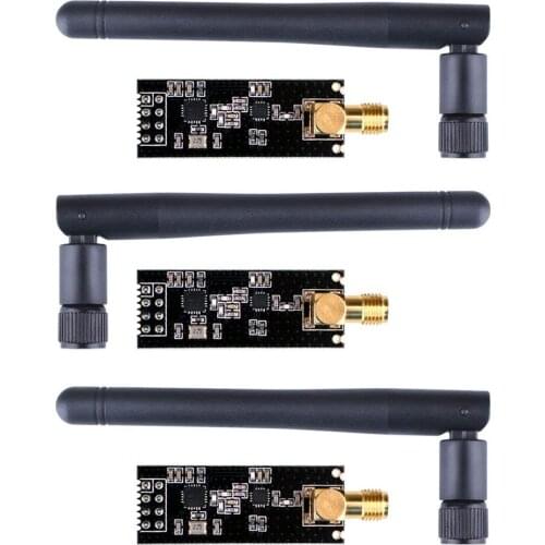 3pcs Wireless Transceiver Module RF Transceiver Module 2.4G 1100m NRF24L01+PA+LNA SMA Antenna for Arduino KY67