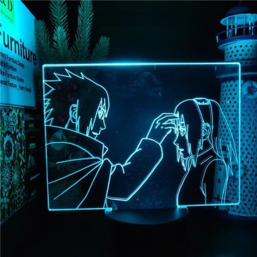 3D Lamp Nartuo Anime Figure Sakura Sasuke Night Light Xmas Home Decoration Luminaria Lighting Kawaii Room Decor Sunset Lampe