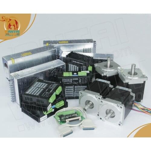 4 Axis Nema 34 Wantai Stepper Motor 1232oz-in,6A,WT86STH118-6004A & Driver DQ860MA,7.8A/80VDC CNC Mill Cut Engraving, Laser