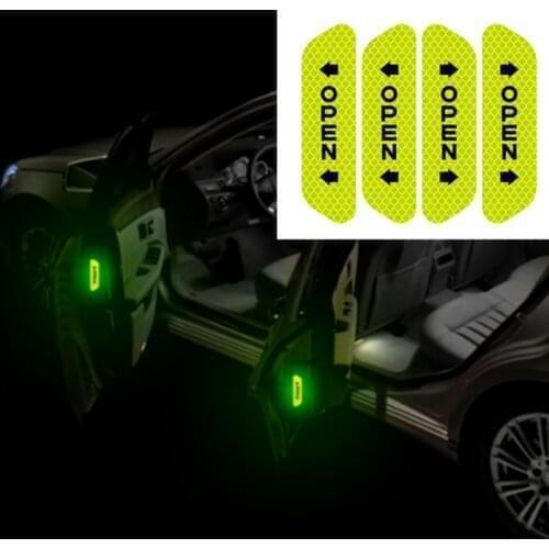 4pcs Car Door Safety Warning Mark Car Reflective Stickers Decal for Volkswagen VW Golf 4 6 7 GTI Tiguan Passat B5 B6 Jetta Polo