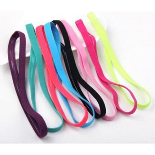 5Pcs Elastic Rope Candy Color Sports Yoga Headband Non-slip Hair Accessories Candy Color Hair Bands Elastic Rubber Sweatband