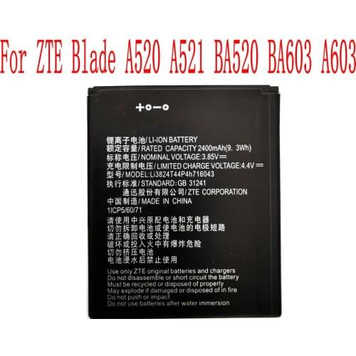High Quality 2400mAh Li3824T44P4h716043 Battery For ZTE Blade A520 A521 BA520 BA603 A603 Cell Phone