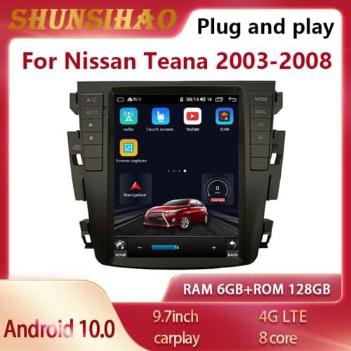 Ouchuangbo tesla Style car radio GPS navi for Nissan Teana 2003-2008 Autoradio multimedia CarPlay tape recorder Android 10 128GB