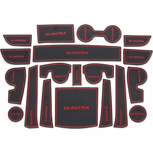 Car Anti-Slip Gate Slot Cup Mats For Hyundai Elantra 2019 2020 Accessories Non-Slip Mat Car Sticker Interior Door Pad 19pcs/set