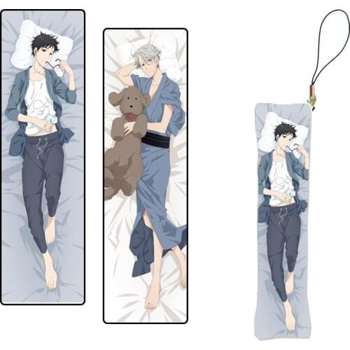 Moe Pillow Keychain YURI!!! on ICE Mini Dakimakura Strap Mobile Phone Male BL Body Pillow Figure Cospaly Pendants Gift