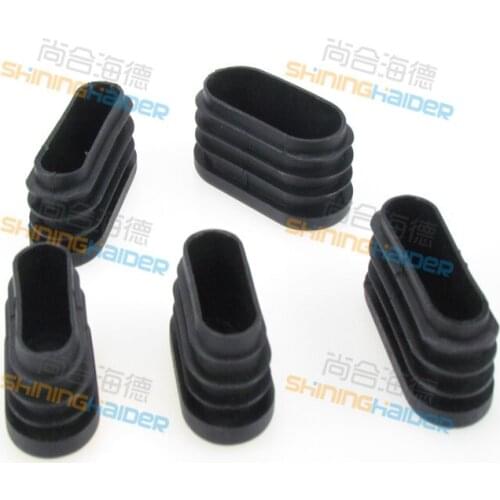 Free shipping 100PCS 15-60mm black oval plastic foot oval black plastic steel pipe plug steel pipe caps steel pipe stopper