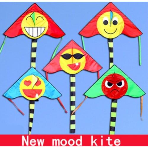 New Mood Smiley Child Kite Handle Line Kite Family Party Game Outdoor Sports Cartoon Kite Toys For Children Kite Flying