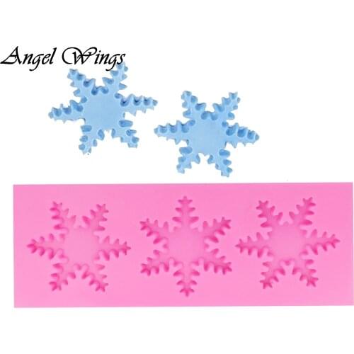 DIY Christmas snowflake Fondant silicone molds for 3D crafts Cake Decoration Tool Chocolate moulds Resin Clay F1382