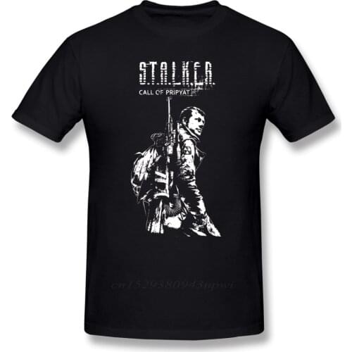 Stalker Game T Shirt Stalker COP White T-Shirt 100% Cotton Male Tee Shirt Print Casual Short-Sleeve Plus size Awesome Tshirt