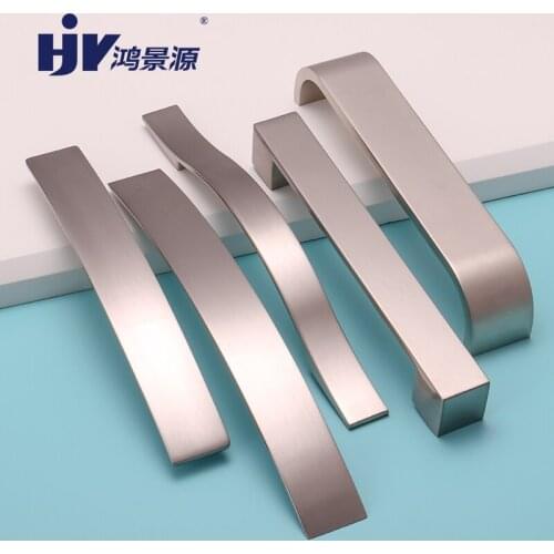 HJY Kitchen Handles Aluminiual Alloy Handle for Cabinets Drawer Brushed Modern Style Furniture Hardware Simple Fashion Knob D008