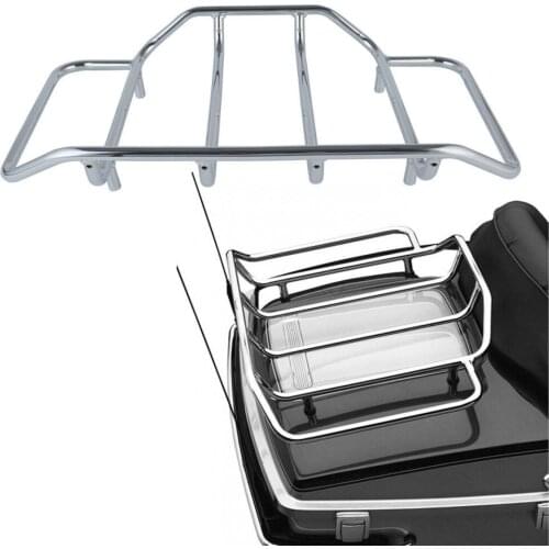 For Harley Touring Road Glide Road King Chrome Luggage Rack Tour Pak Top Pack Street Glide FLTRX Electra Glide CVO 1984-2018