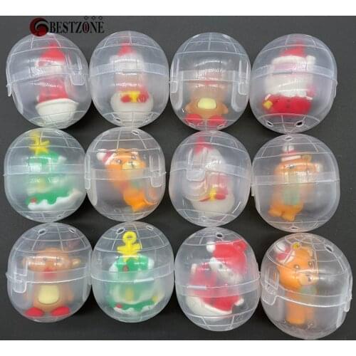 20/50Pcs Surprise Capsule Toys Hinged Ball With Christmas Rubber Decorations Doll Kids Novelty For Child Gifts Vending Machine