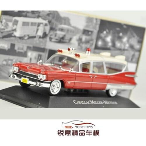 IXO 1:43 1959 Cadillac Miller Meteor Ambulance Limited Collector Edition Metal Diecast Model Toy Gift