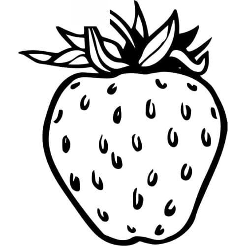 Strawberry Fruit Decals High Quality Car Decoration Personality Pvc Waterproof Car Window Decals Black/white, 16cm * 13cm