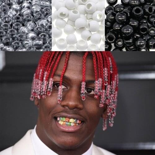 100pcs Black and White Dreadlocks Hair Ring Hair Dirty Braid Beads Hair Braid Dread Dreadlock Beads Cuffs Clips African Style