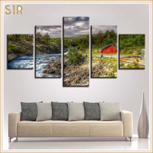 Beautiful Scenery HD Printed 5 Piece Canvas Art Scenery Painting Wall Pictures for Living Room Home Decor Anime Poster Wall Art