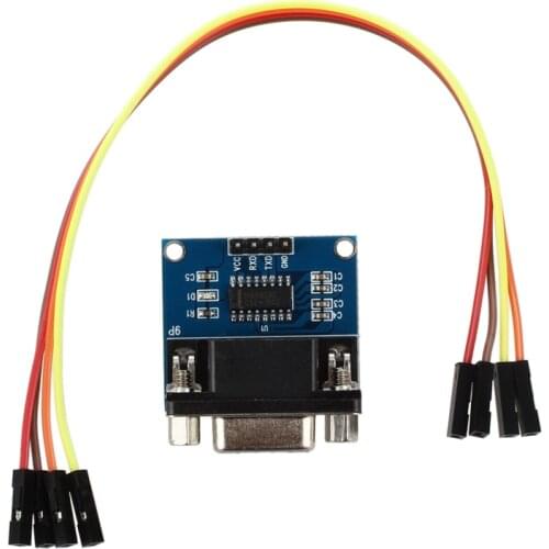 MAX3232 RS232 Serial Port To TTL Converter Module DB9 Connector W/ 4 Jump Cables