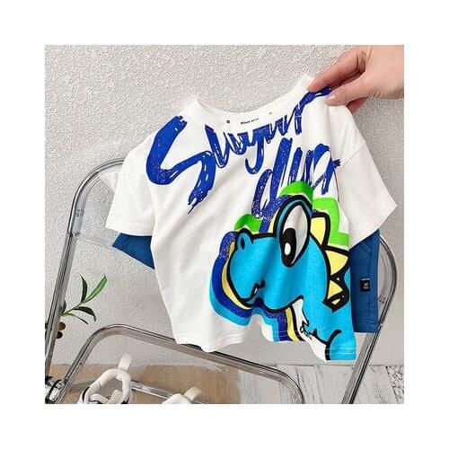 2021 Summer New Childrens T-shirt Baby Boys Short-sleeved Top Tees Baby Girl Cartoon Casual Korean Style T-shirt Baby Clothes